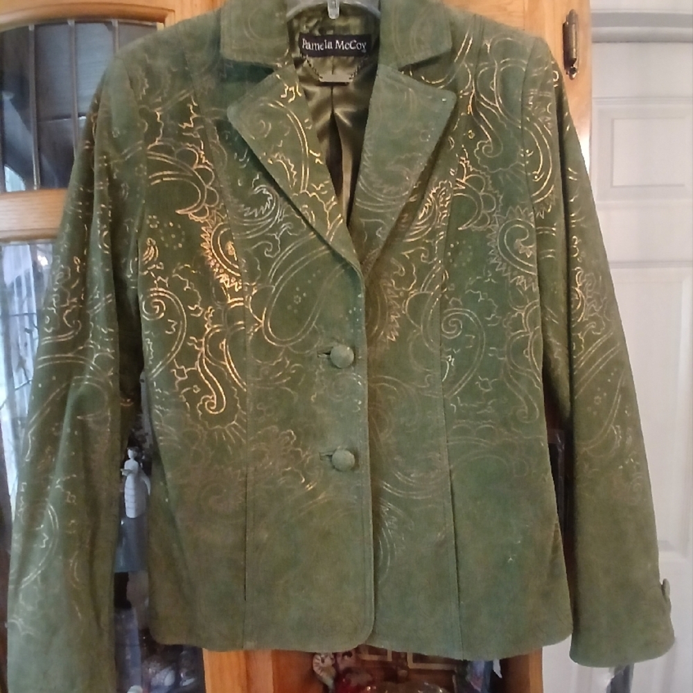 Pamela McCoy Green Suede Blazer